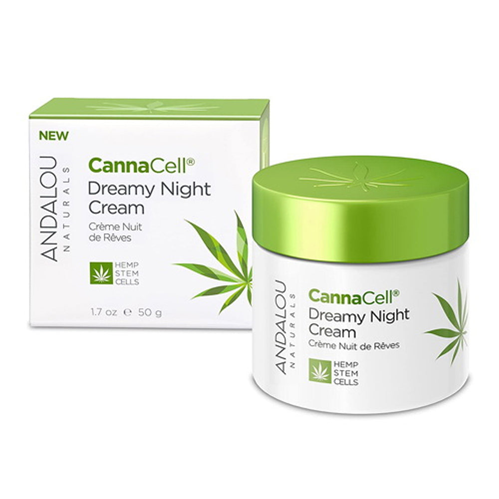 Andalou Naturals CannaCell Dreamy Night Facial Cream with Essential Oils for Natural Glow 1.7Oz (50g)