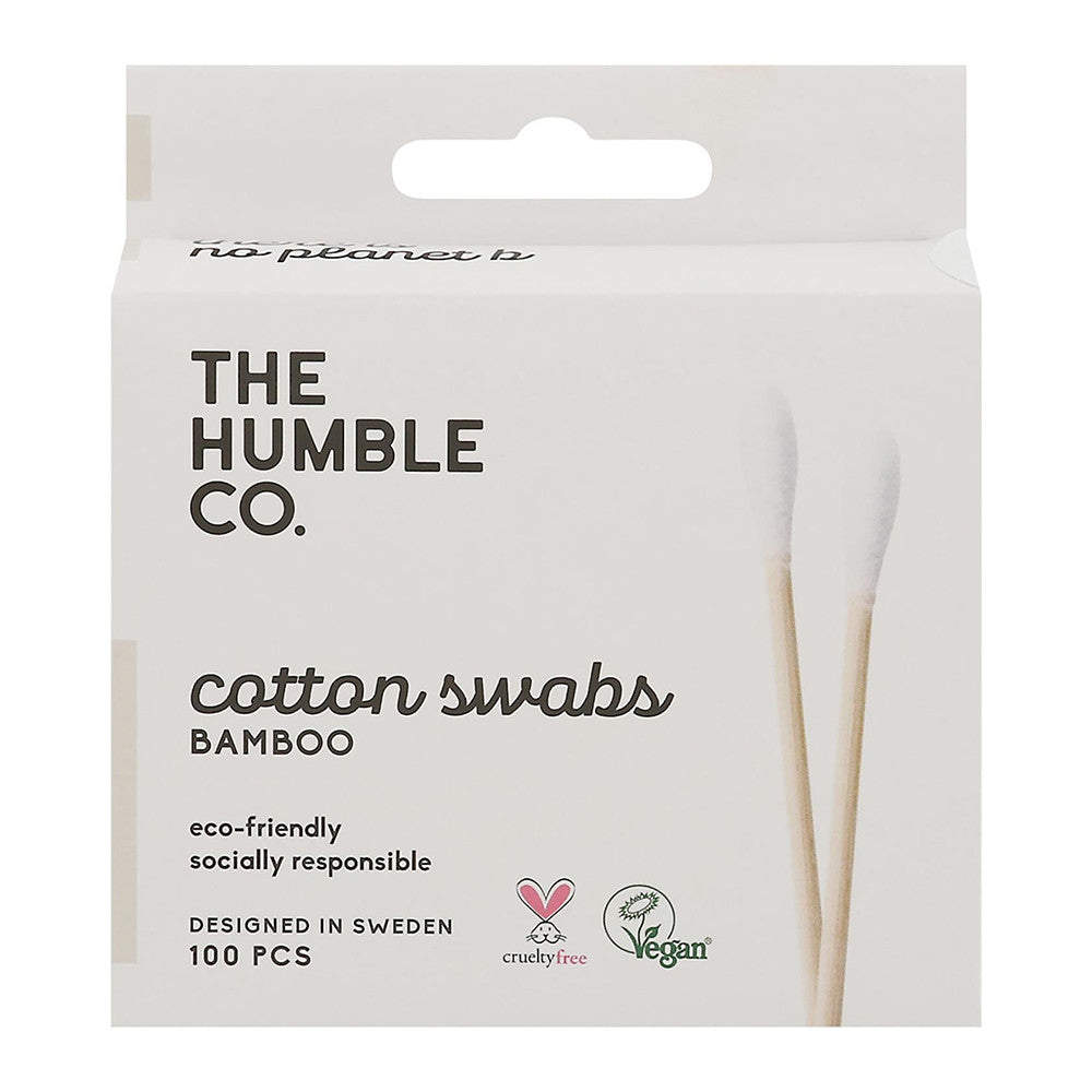 The Humble Co Bamboo Cotton Swabs, White, 100 Ea