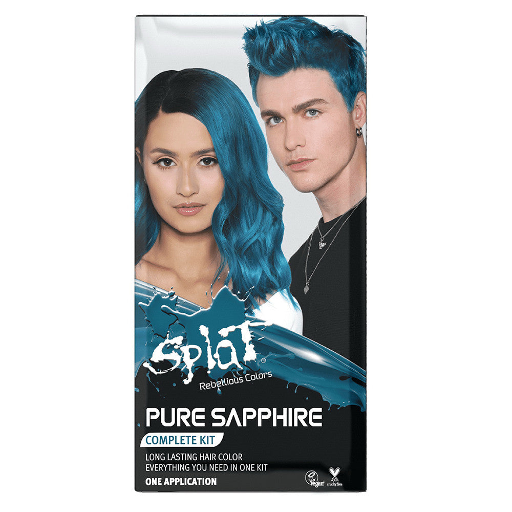 Splat Pure Sapphire Semi Permanent Hair Color Kit, Teal Blue Hair Dye, 1 Ea