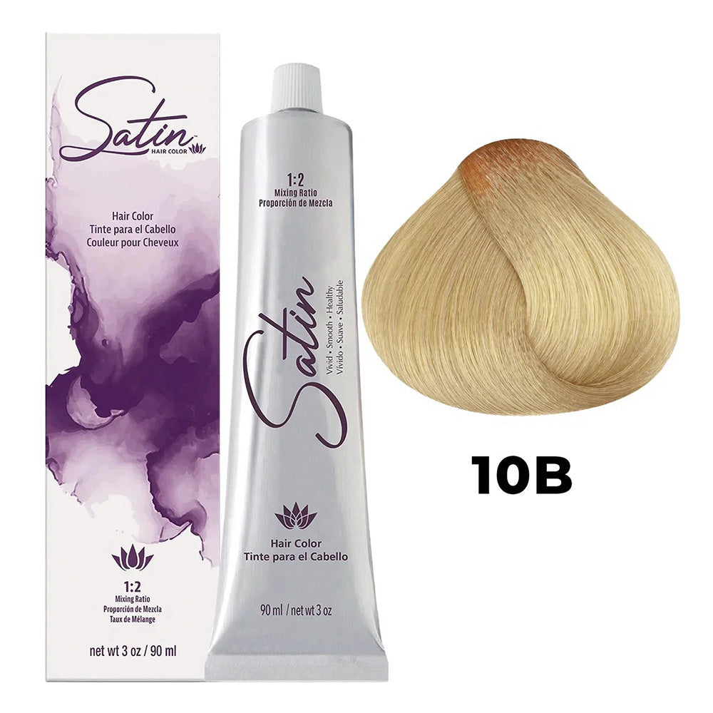 Satin Hair Color 10B Ultra Light Beige Blonde with Smooth Hair 3Oz (90ml)