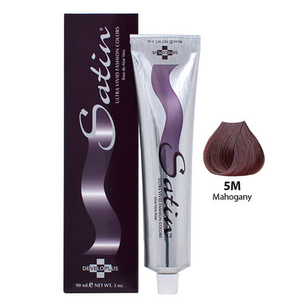 Developlus Satin Color 5M Dark Mahogany Nourishing Long Lasting Color 3Oz (90ml)