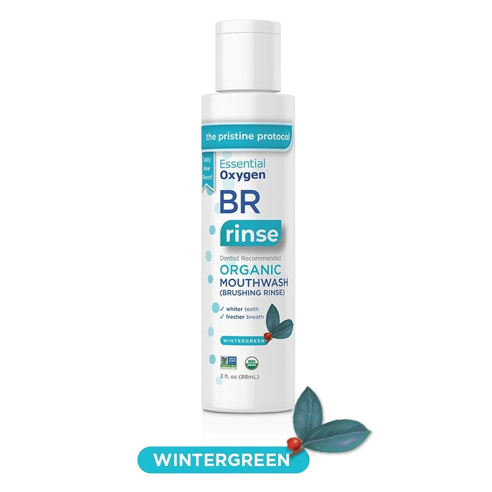 Essential Oxygen BR Organic Mouthwash PLus Brushing Rinse Wintergreen 3Oz (88ml)