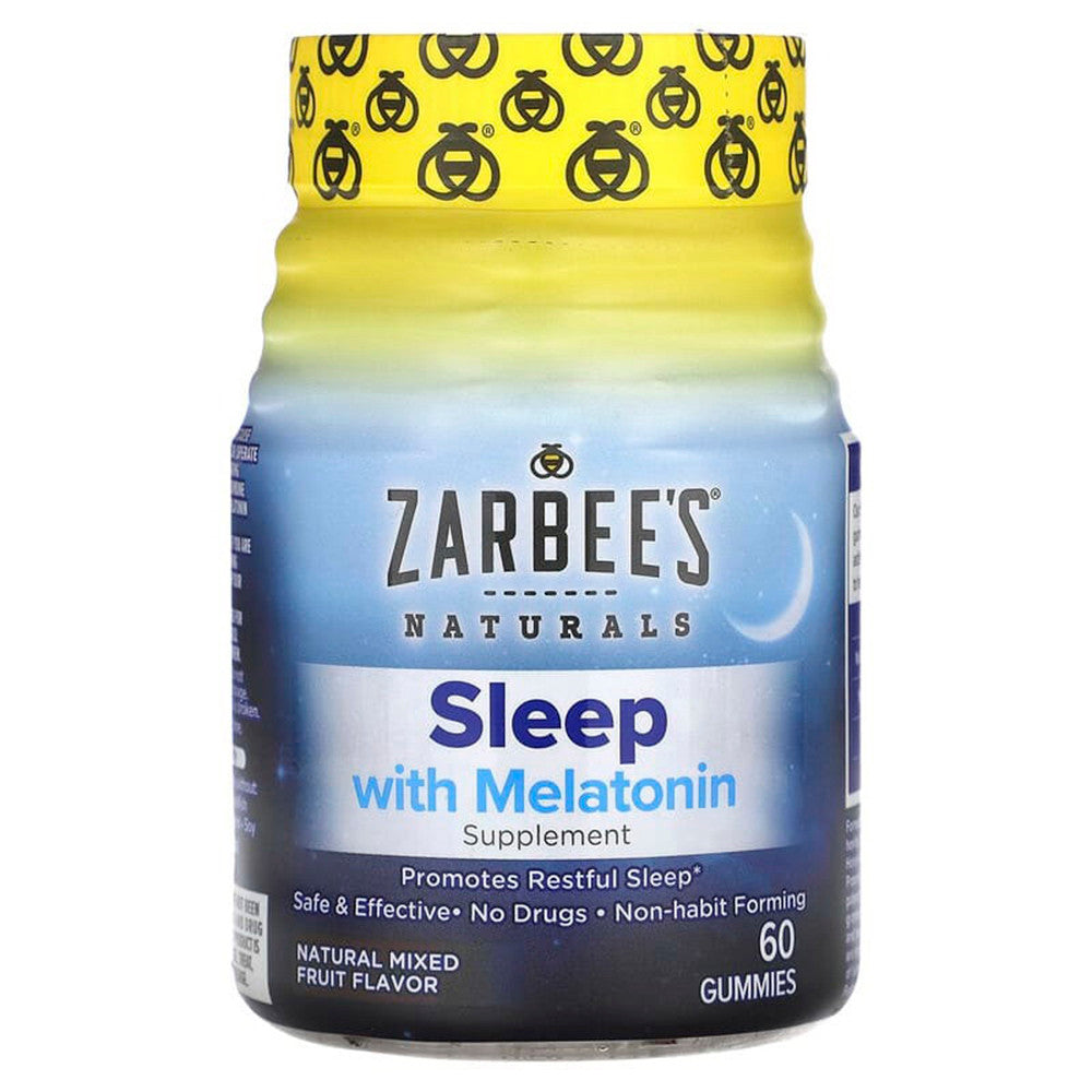 Zarbees Sleep with Melatonin Supplement Gummies, Natural Mixed Fruit Flavor, 60 Ea