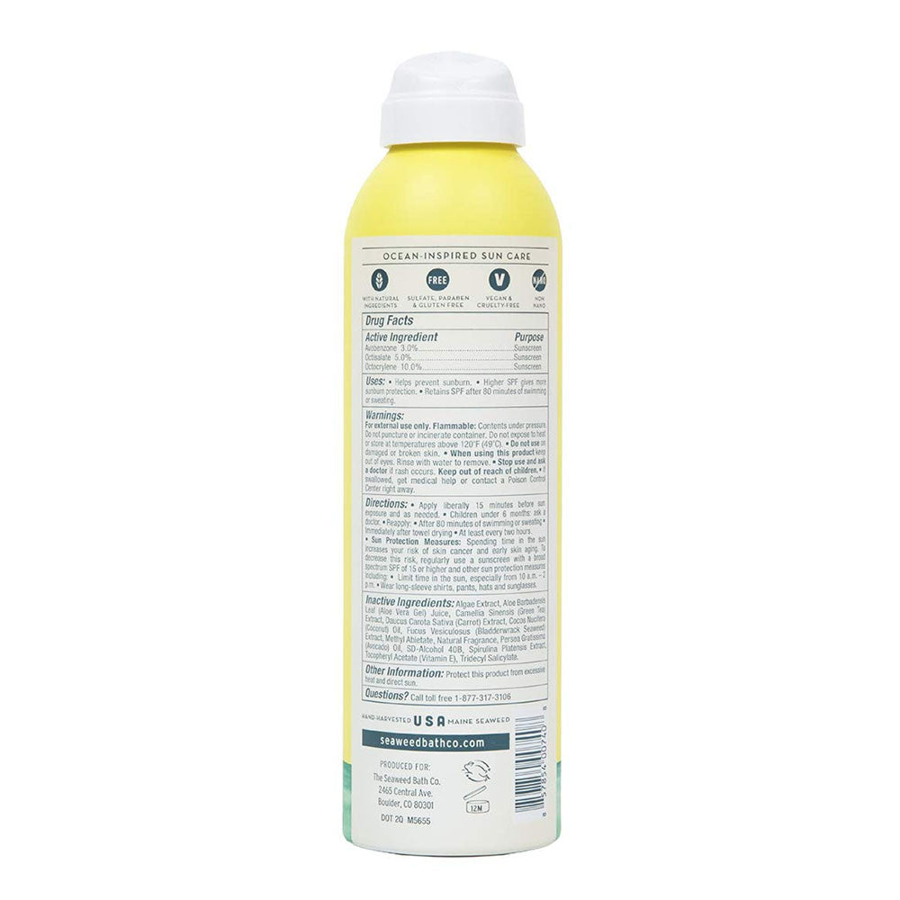The Seaweed Bath Co Clear Guard SPF 40 Sport Sunscreen Spray, 6 Oz