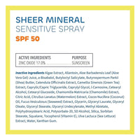The Seaweed Bath Co Sheer Mineral Sensitive SPF 50 Sunscreen Spray, 6 Oz