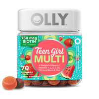 Olly Teen Girl Multivitamin Gummies Biotin and Antioxidants, Berry Melon Flavor, 70 Ea
