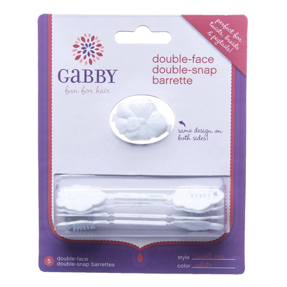 Gabby Double Face Double Snap Barrettes Hair Clips for Secure Hold 5Ea