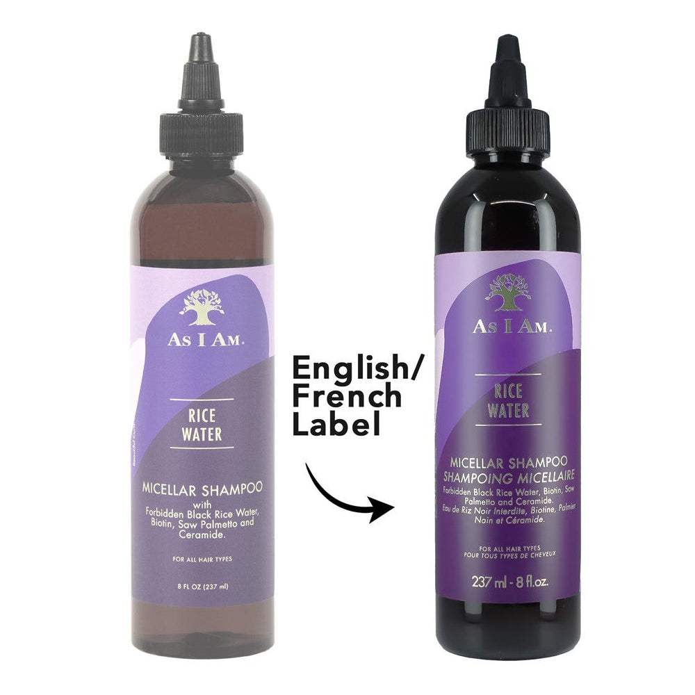 As I Am Deep Cleansing Strengthens Hair Improves Scalp Barrier Rice Water Micellar Shampoo 8Oz (237ml)