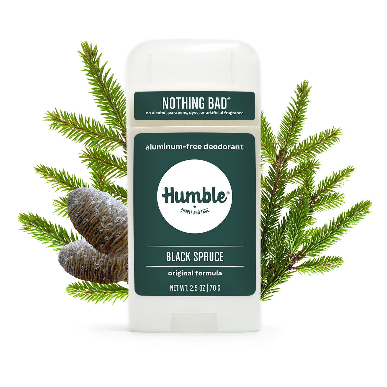 Humble Brands Aluminum Free Deodorant, Black Spruce, 2.5 Oz