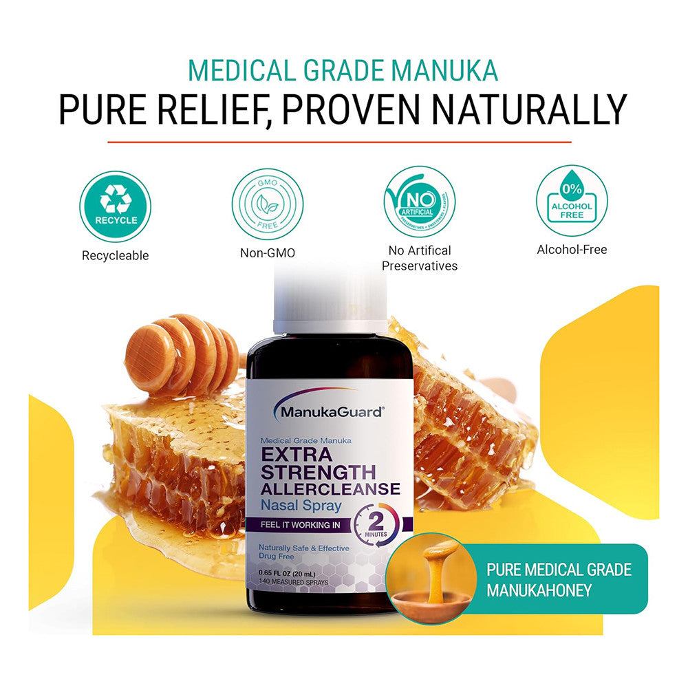 Manuka Guard Extra Strength Allercleanse Nasal Cleanser Spray, 0.65 Oz