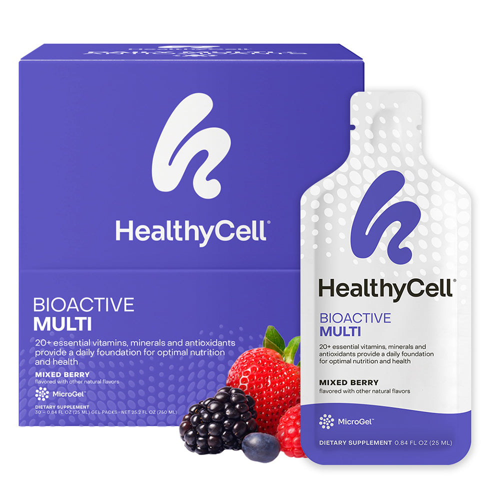 Healthycell Bioactive Daily Liquid Multivitamin Support Health Foundation for brain with Focus and Recall 30Ea