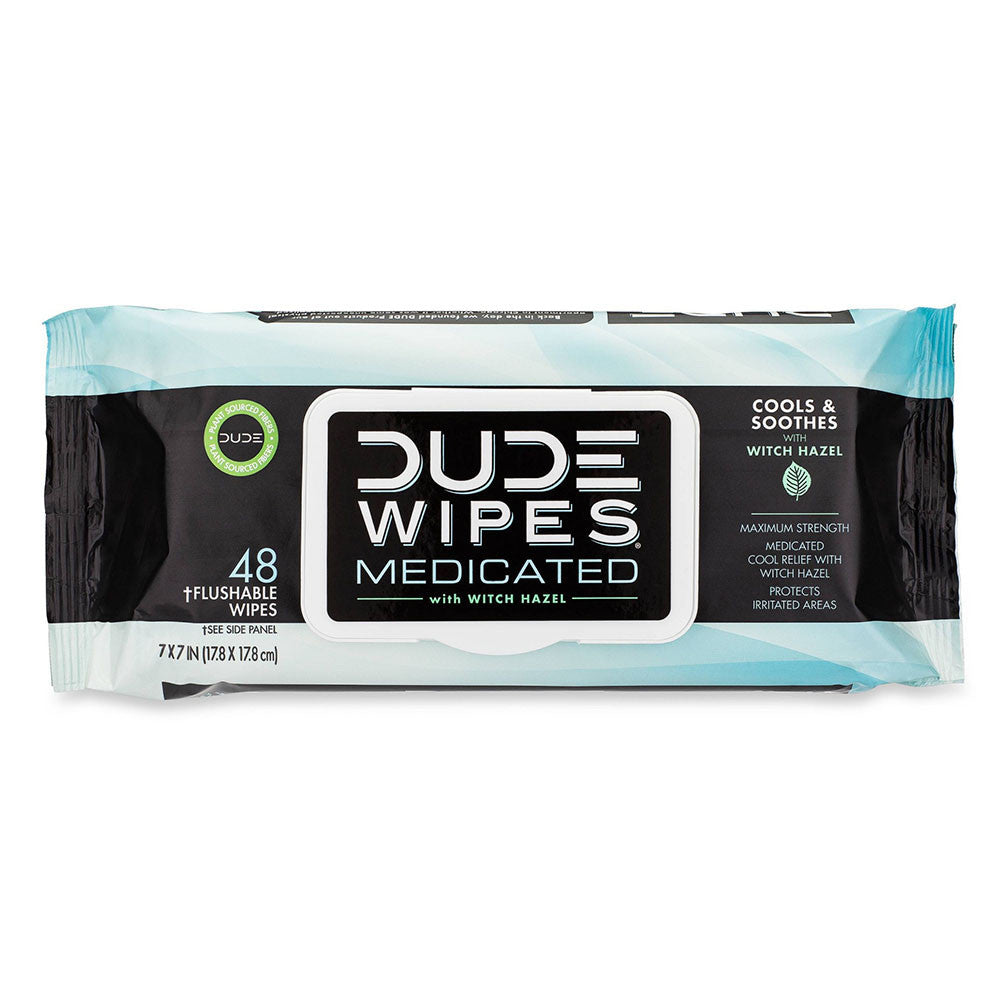 Dude Wipes Medicated Cools and Soothes Flushable Wipes, 48 Ea
