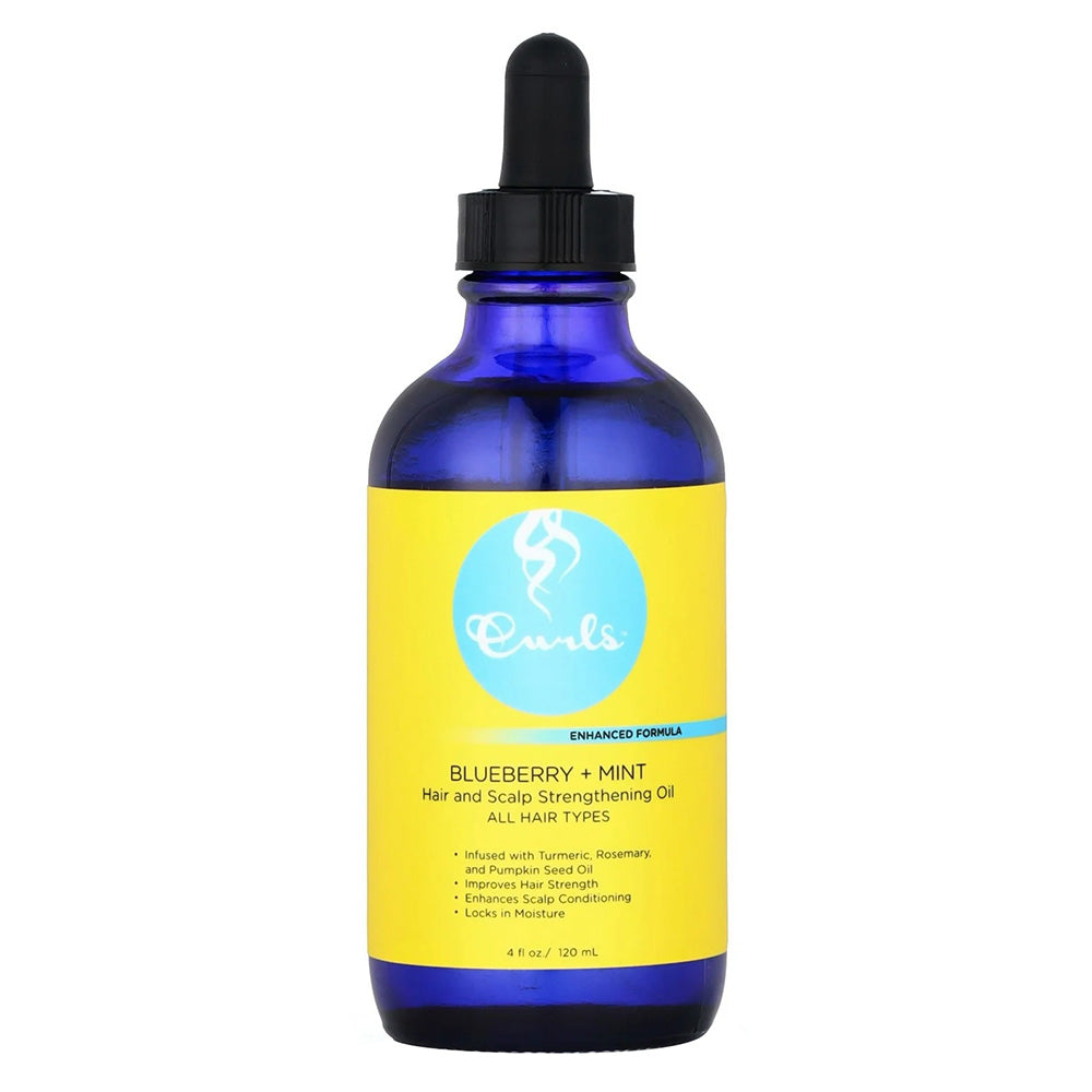 Curls Blueberry and Mint Hair and Scalp Strengthening Oil for All Hair Types 4Oz (120ml)