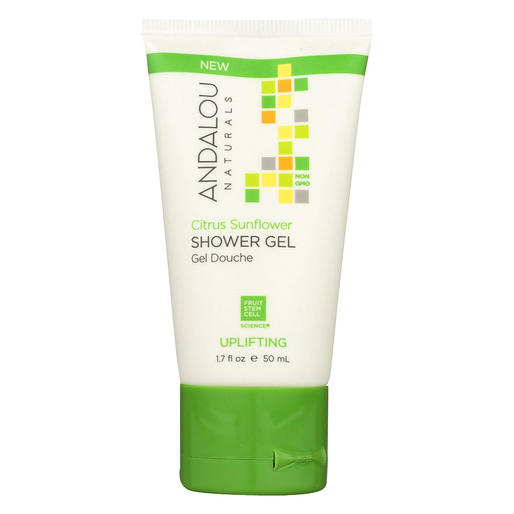Andalou Naturals Citrus Sunflower Uplifting Shower Gel for Healthy Looking Skin 1.7Oz (50ml)