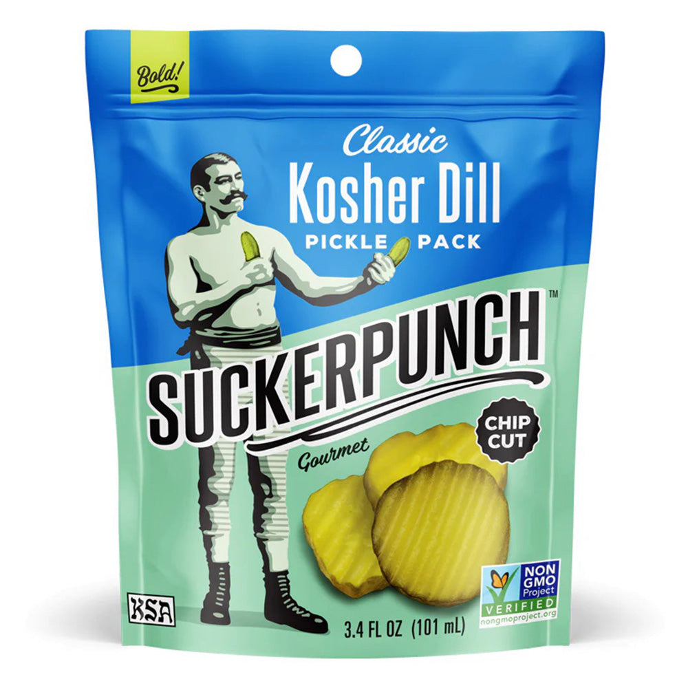 SuckerPunch Classic Kosher Dill Pickle Chips 3.4Oz (101ml)