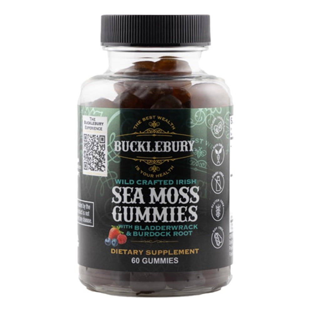 Buckleberry Sea Moss Gummies with Bladderwrack and Burdock Root Support Immune Health Digestion and Vitality 60Ea
