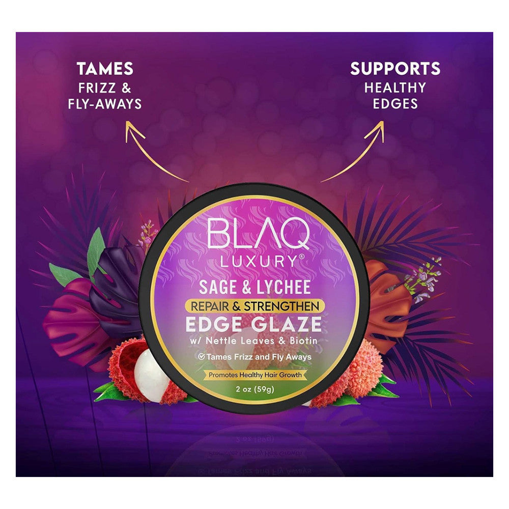 Blaq Luxury Sage and Lychee Repair and Strength Edge Glaze, 2 Oz