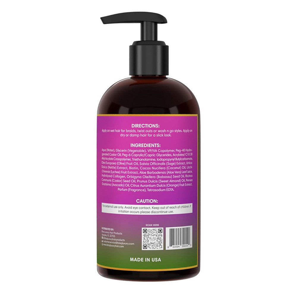 Blaq Luxury Sage and Lychee Strong Hold Styler Gel, 12 Oz