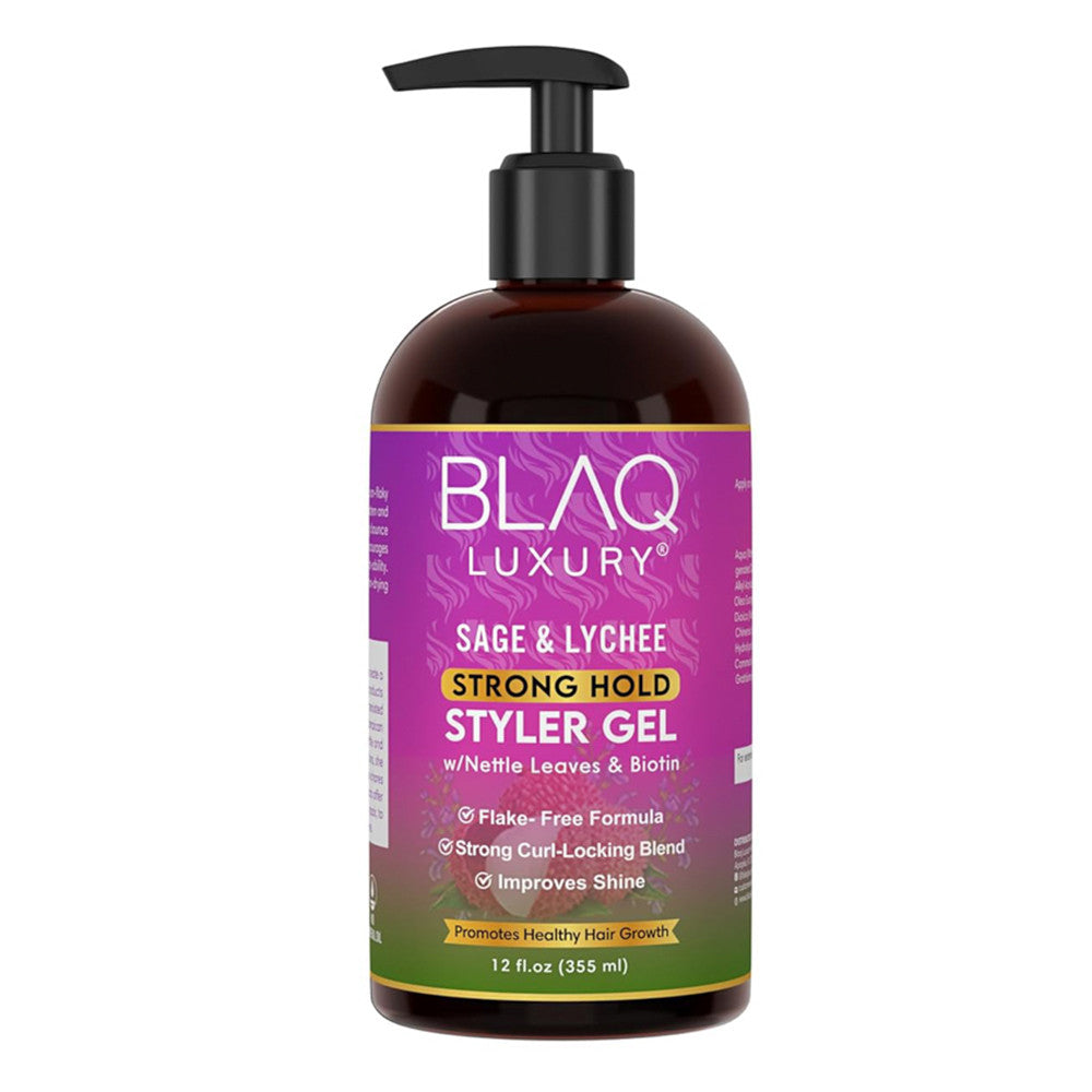 Blaq Luxury Sage and Lychee Strong Hold Styler Gel, 12 Oz