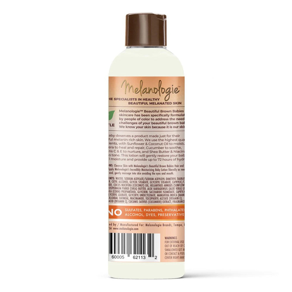 Melanologie Incredibly Moisturizing Baby Lotion, Cucumber and Sunflower, 12 Oz