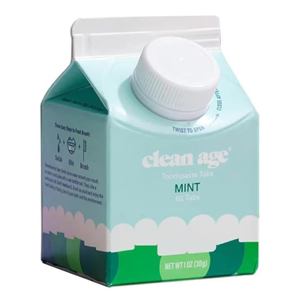 Clean Age Toothpaste Mint Flavored 62 Tabs Freshens Breath Effectively 1Oz (30g)