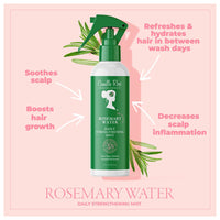 Camille Rose Naturals Rosemary Oil Daily Strengthening Mist for all Hair Types, 8 Oz