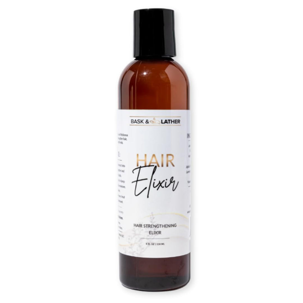 Bask and Lather Hair Elixir for Strengthening Moisturizing and Nourishing Hair 4Oz (118ml)