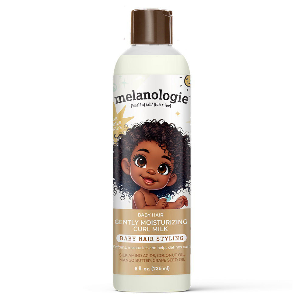Melanologie Curl Milk Gentle Moisturizer for Soft and Manageable Baby Hair 8Oz (236ml)