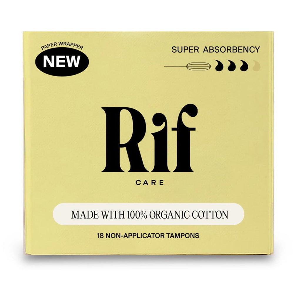 Rif Care Organic Cotton Tampons Unscented Super Absorbency for Reliable Period Protection 18Ea
