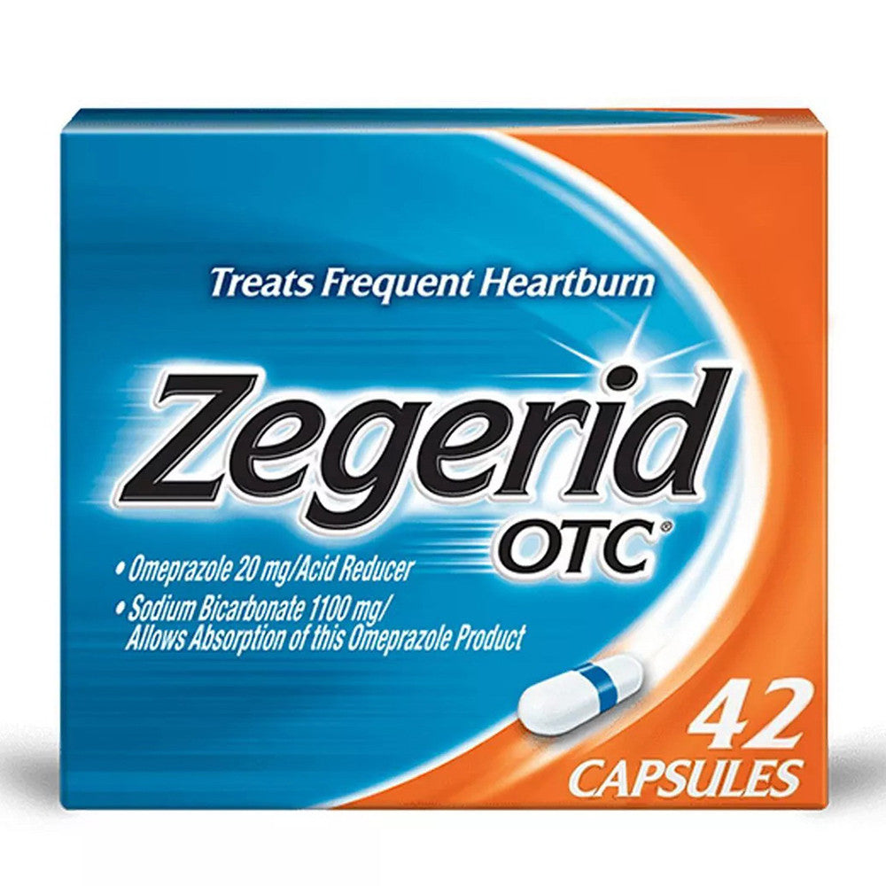 Zegerid Otc Omeprazole 20 Mg and Sodium Bicarbonate Acid Reducer for Frequent Heartburn Capsules, 42 Ea