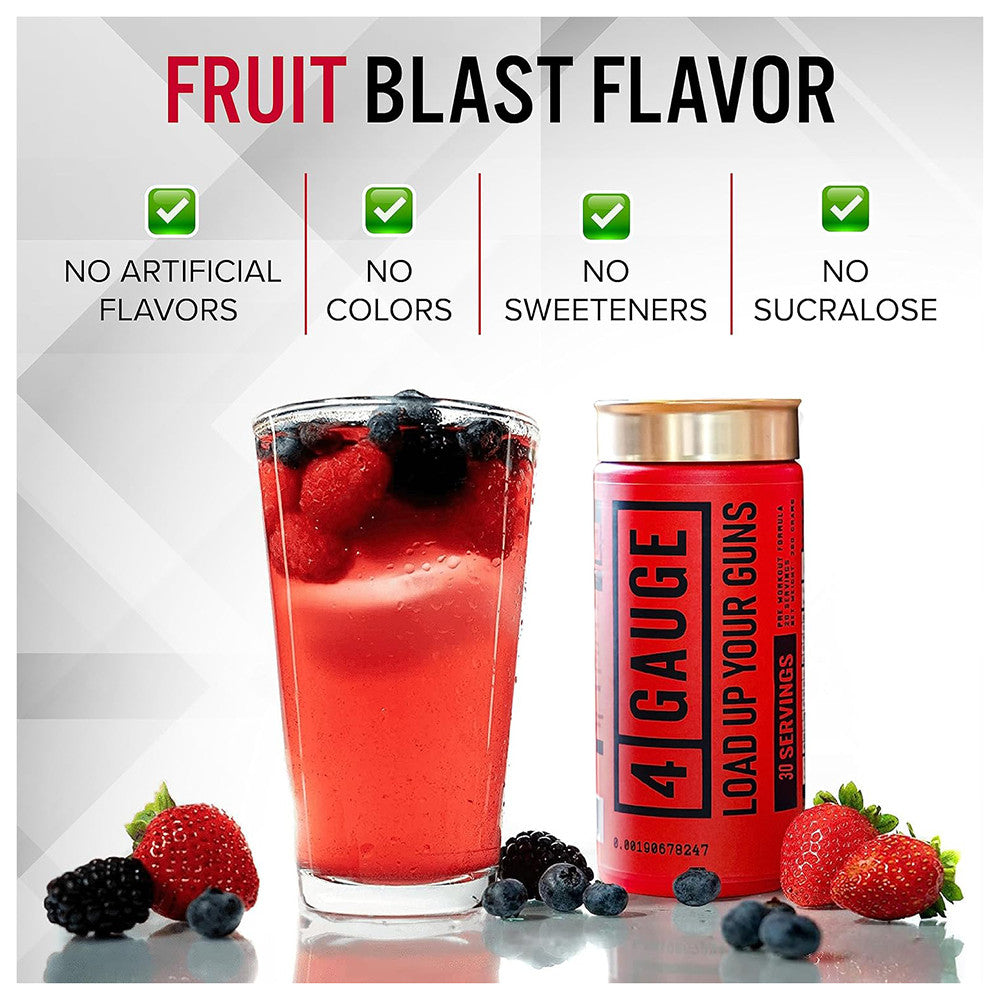 4 Gauge Pre Workout Fruit Blast Servings, 30 Ea