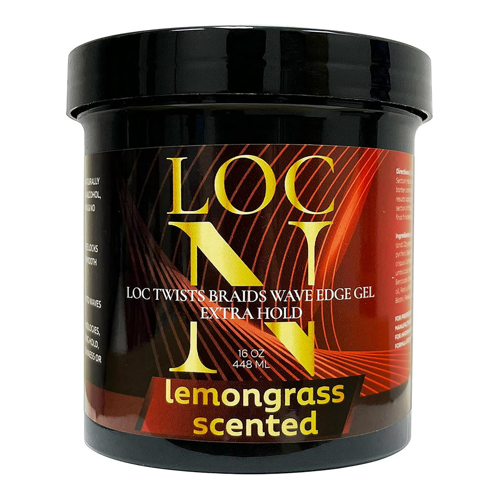 Loc N Loc Twists Braids and Wave Edge Hair Gel Extra Hold and Smooth Edges Lemongrass Scented 16Oz (448ml)