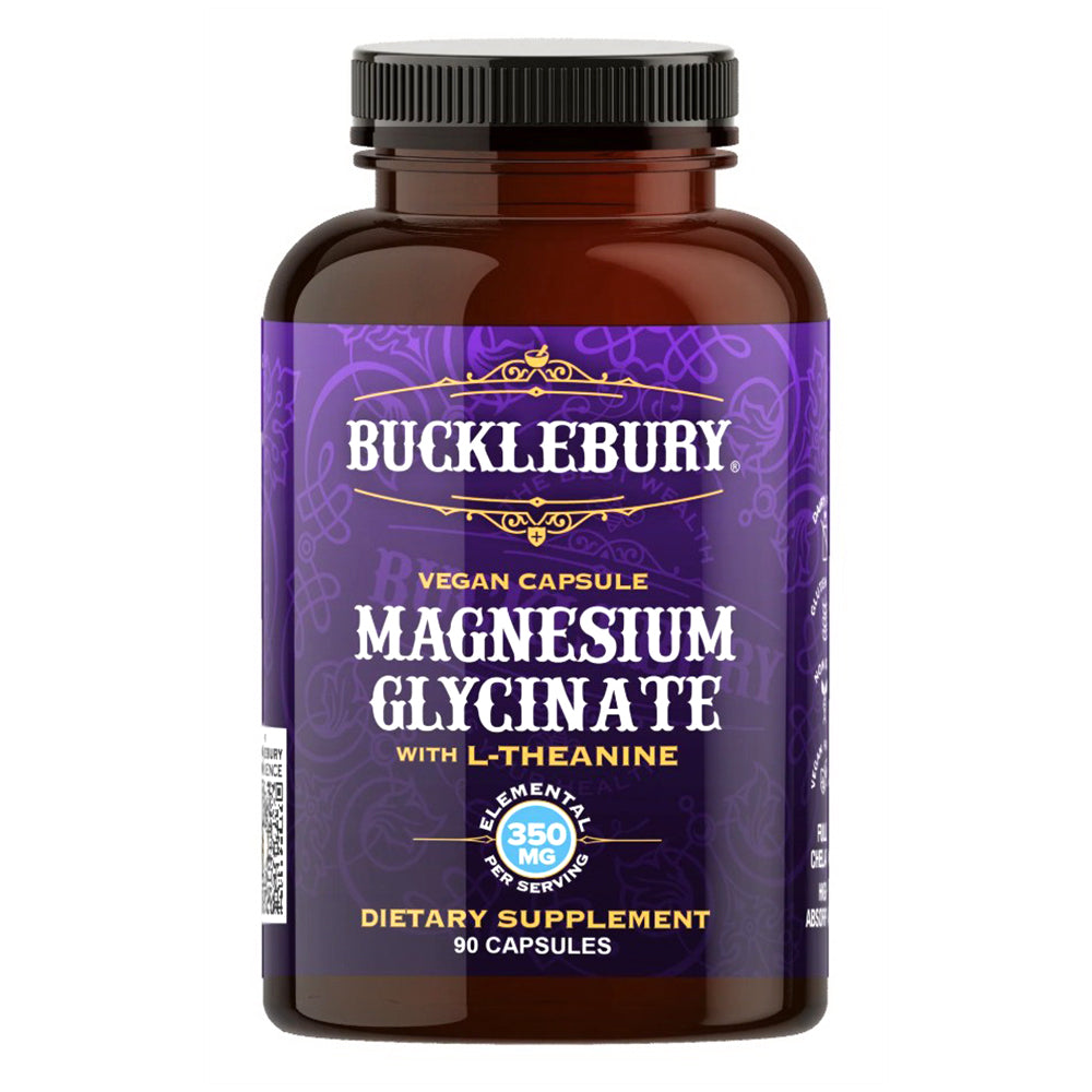 Bucklebury Magnesium Glycinate with L Theanine Capsules for Relaxation Calm and Muscle Support 90Ea