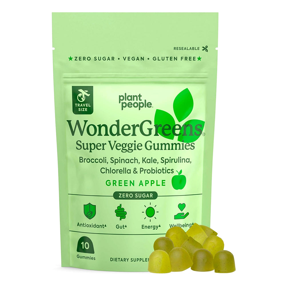 Plant People WonderGreens Super Veggie Gummies for Digestion Energy and Immune Support 10Ea