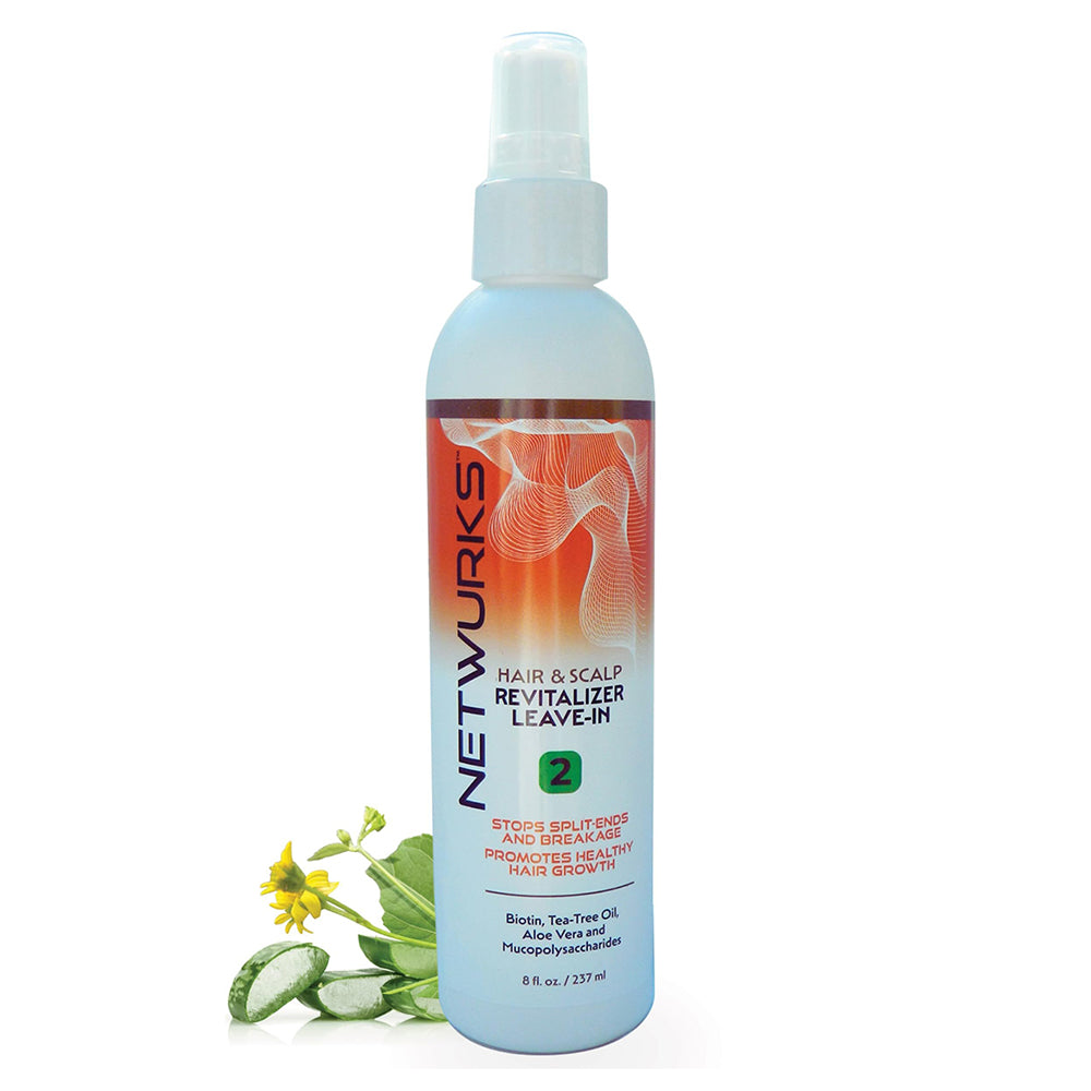 Netwurks Regrowth Hair and Scalp Revitalizer Leave In Spray with Biotin and Tea Tree Oil 8Oz (237ml)