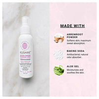 Kushae Natural Feminine Deodorant Spray, Fragrance Free, 4 Oz