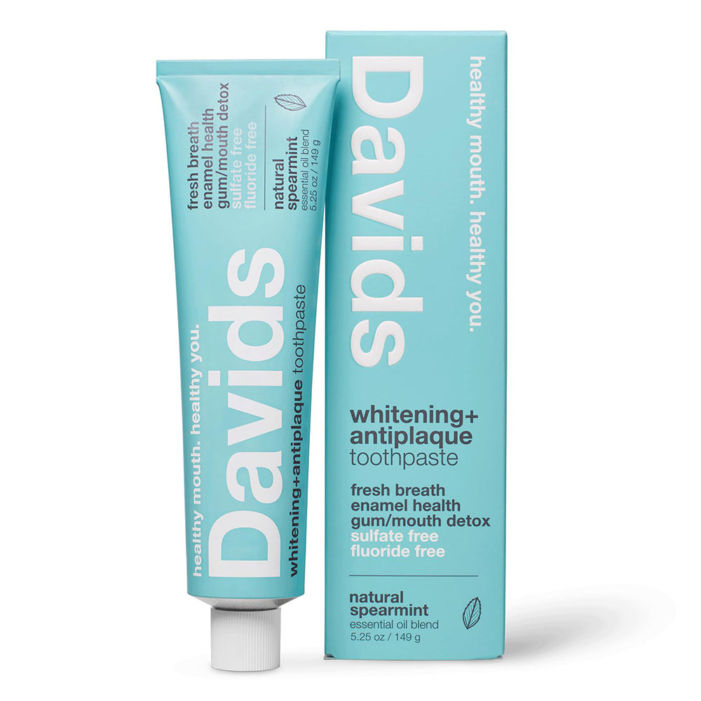 Davids Premium Toothpaste Natural Spearmint Whitening and Antiplaque Fresh Breath Enamel Health 5.2Oz (149g)