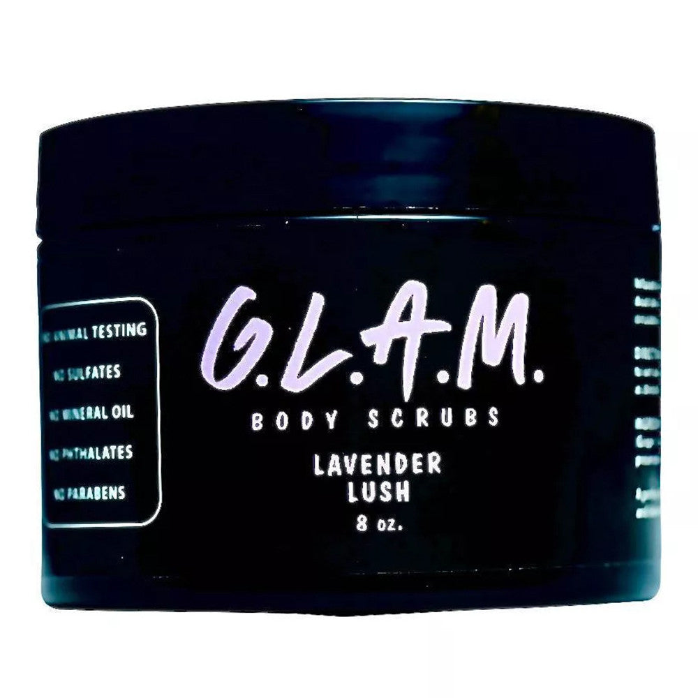 G.L.A.M. Body Scrubs Lavender Lush Exfoliant, 8 Oz