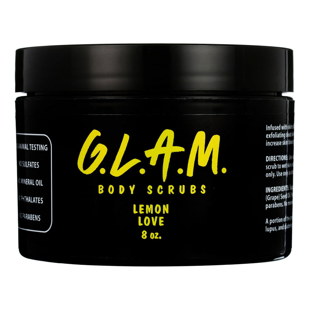 G.L.A.M. Body Scrubs Lemon Love, 8 Oz