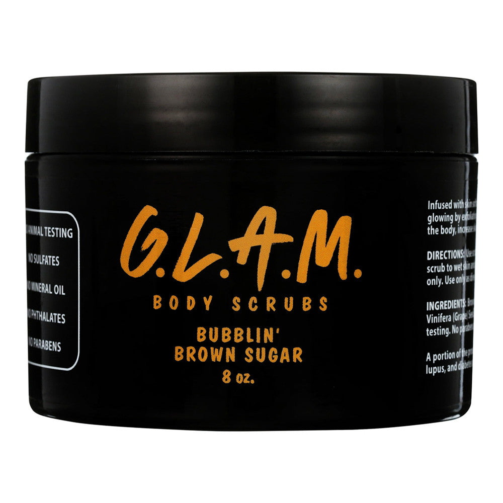 G.L.A.M. Body Scrubs Bubblin Brown Sugar, 8 Oz