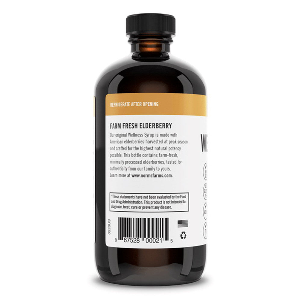 Norms Farms Elderberry Wellness Syrup for Soothing Support, 8 Oz