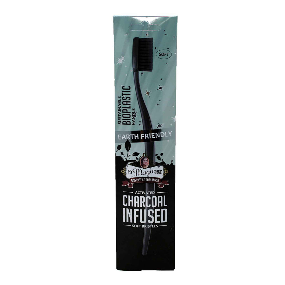 My Magic Mud Activated Charcoal Infused Toothbrush with Bioplastic Handle and Soft Bristles, 1 Ea