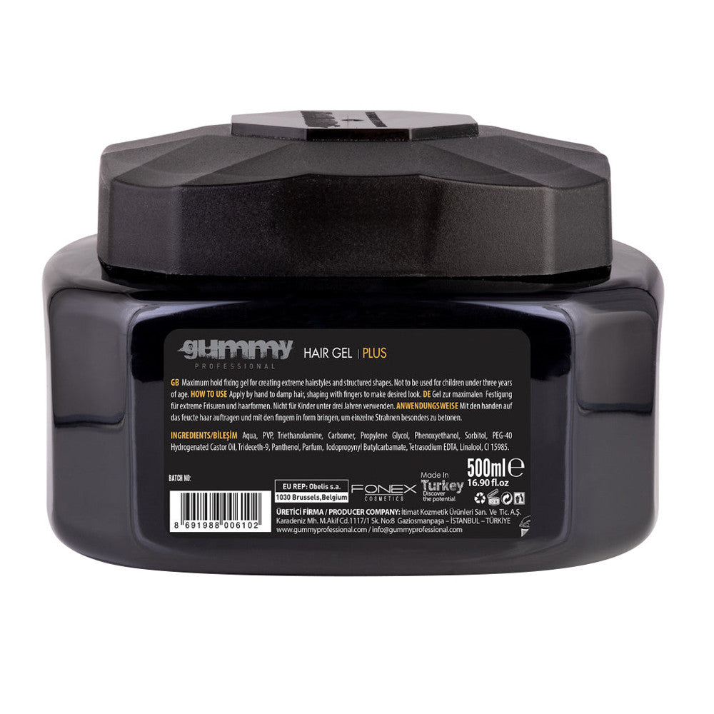 Gummy Plus Hair Gel Maximum Hold and Extreme Look, 17 Oz