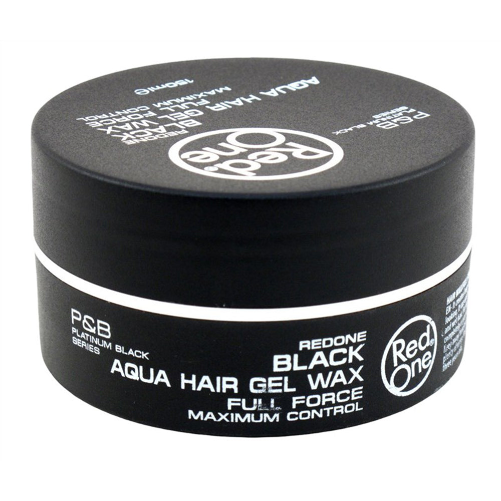 Red One Aqua Hair Gel Wax Full Force Black Maximum Control 5.07Oz (150ml)