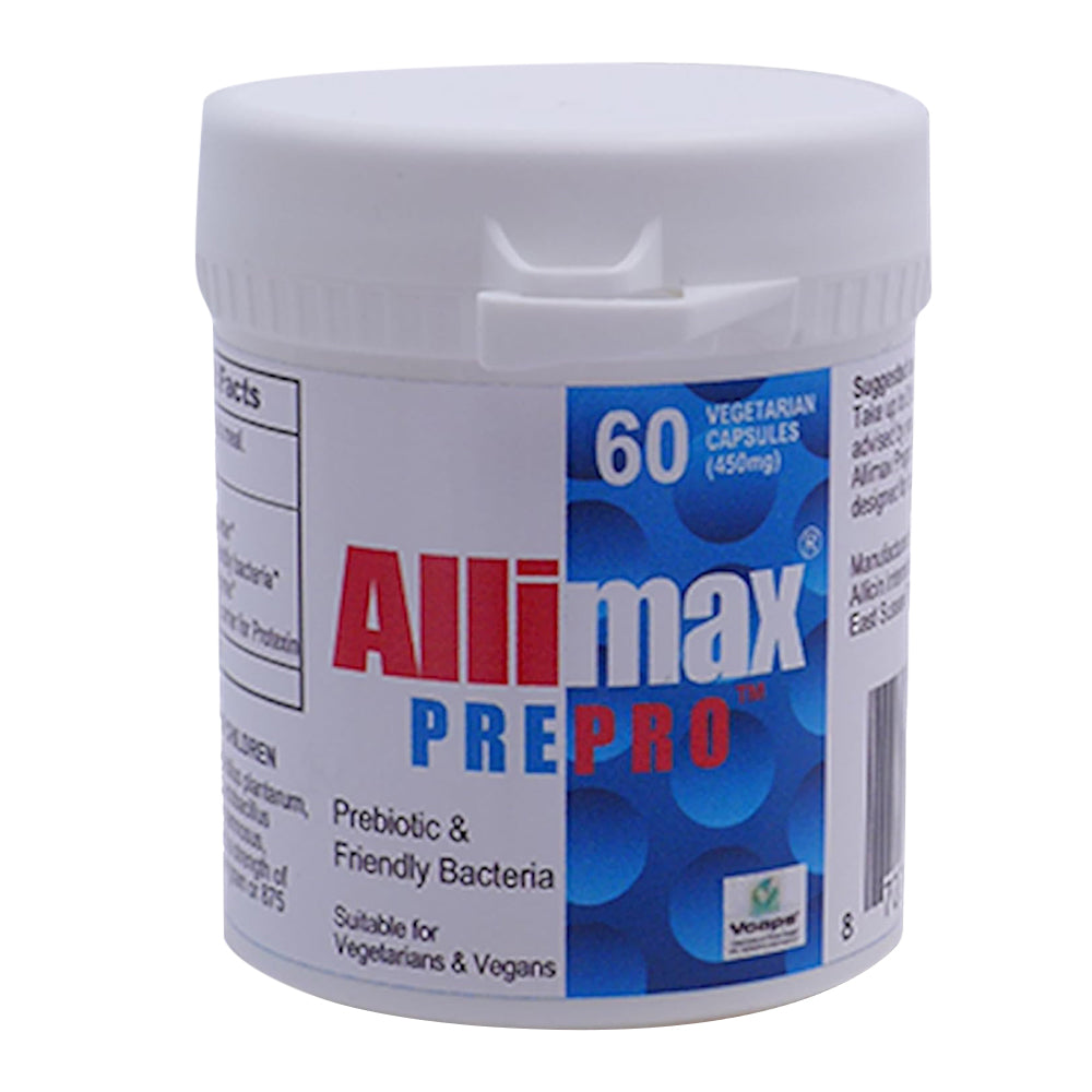 Allimax PrePro Nutritional Supplement Prebiotics Digestive Health Enzyme Support 60Ea