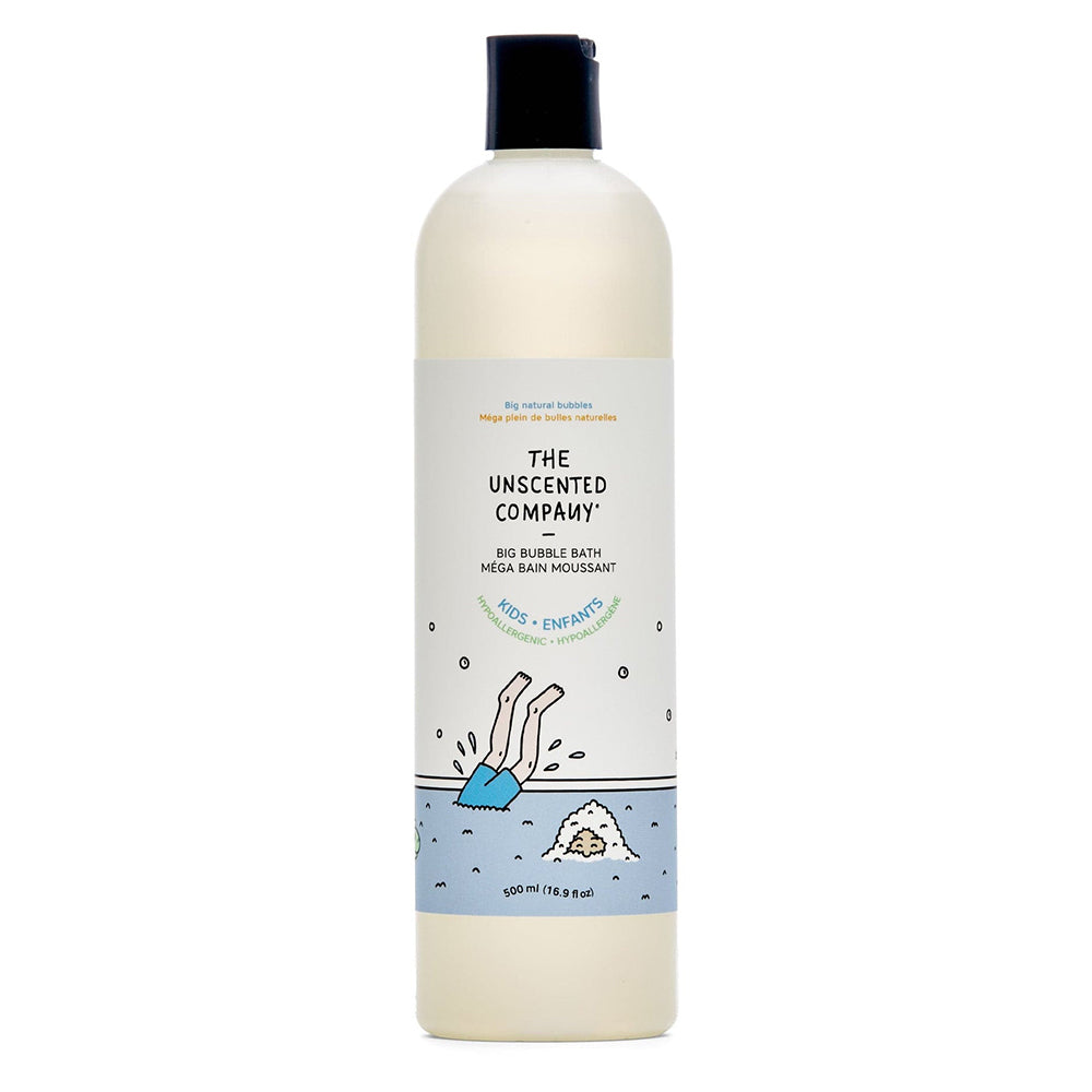 The Unscented Company Kids Big Bubble Bath Enfants Hypoallergenic Leave Skin Soft and Comfy 16.9Oz (500ml)