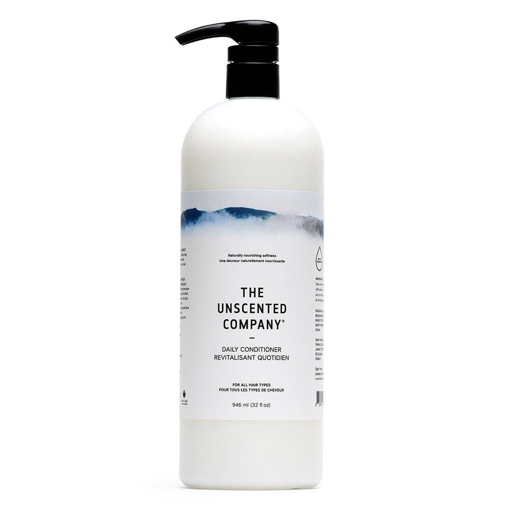 The Unscented Company Daily Conditioner for Nourished Soft and Tangle Free Hair 32Oz (946ml)