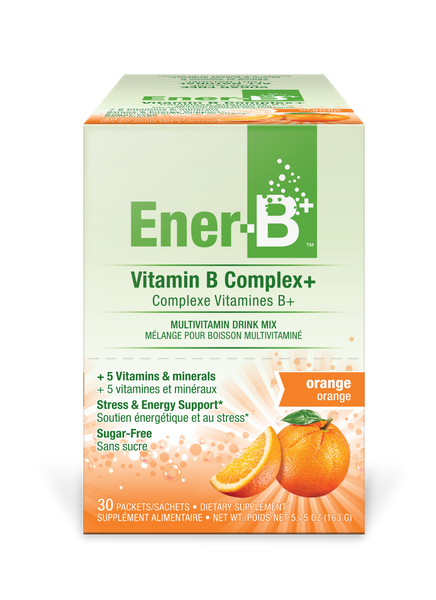 Ener B Vitamin V Complex Plus Multivitamin Drink Mix Organce Flavor 30Ea