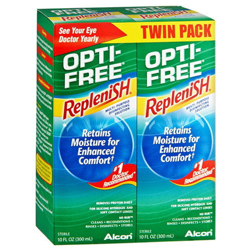 Opti-Free Replenish Solution For Contact Lenses - 2 X 10 Oz
