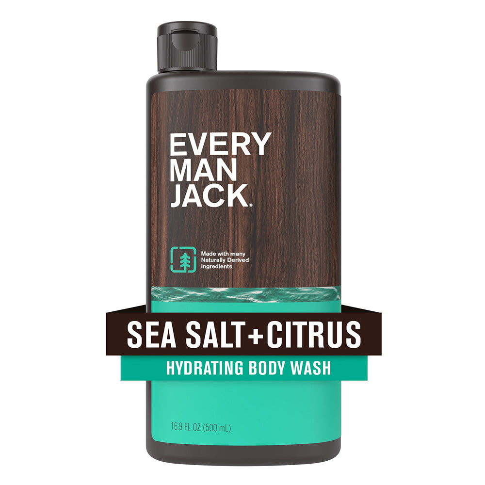 Every Man Jack Mens Hydrating Body Wash with Sea Salt and Citrus 16.9Oz (500ml)